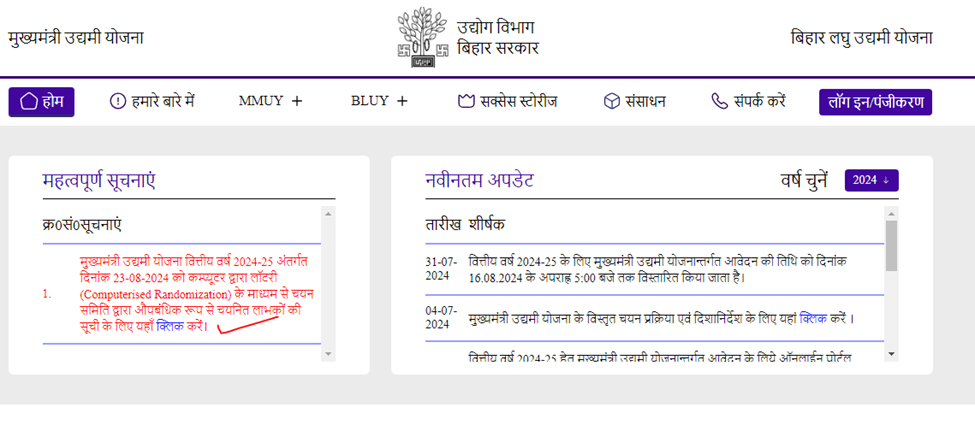 bihar udyami yojana list