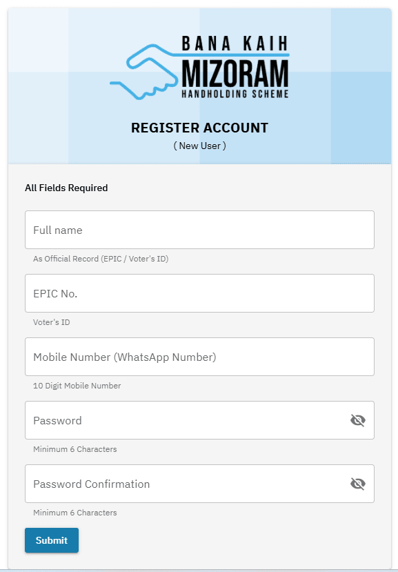 Mizoram Bana Kaih Scheme registration