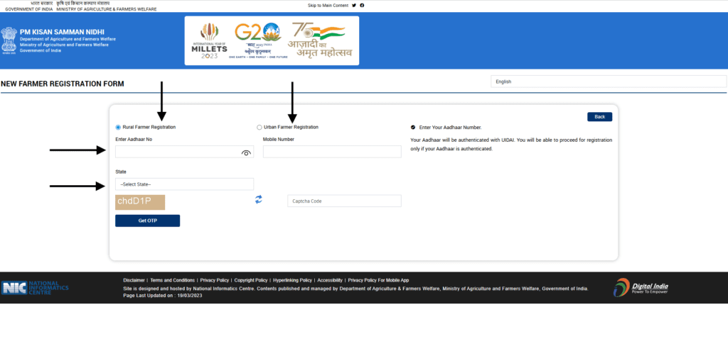 pmkisan.gov.in registration process