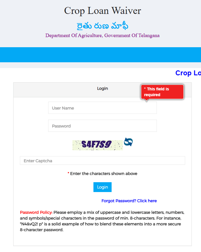 Telangana crop loan waiver scheme